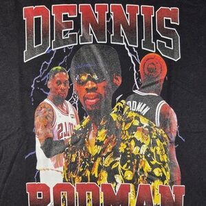 Vintage Style Dennis Rodman Graphic Black T-Shirt